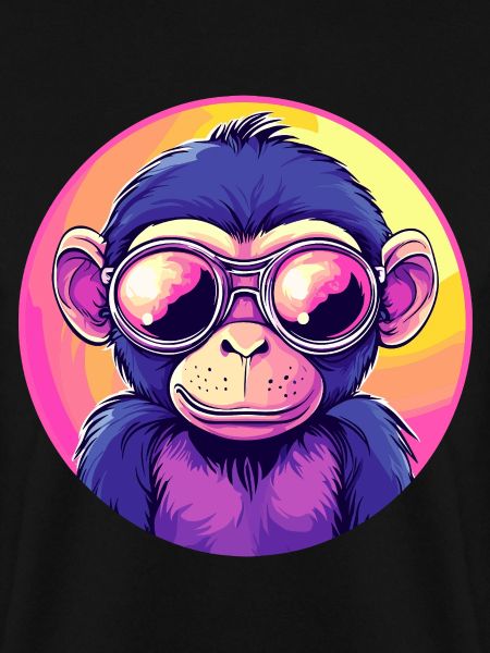 Neon Affe mit Sonnenbrille