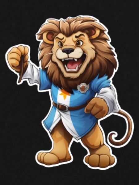 lion wearing a robe