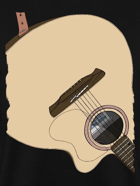 Guitar on his back