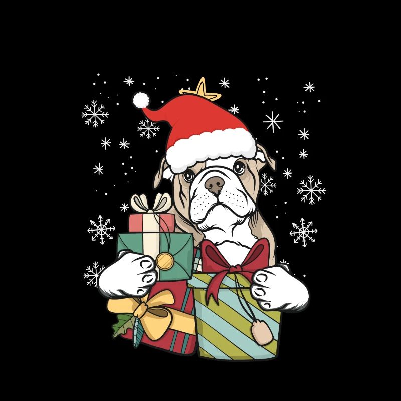 Bouledogue anglaise Noël Noël cadeau