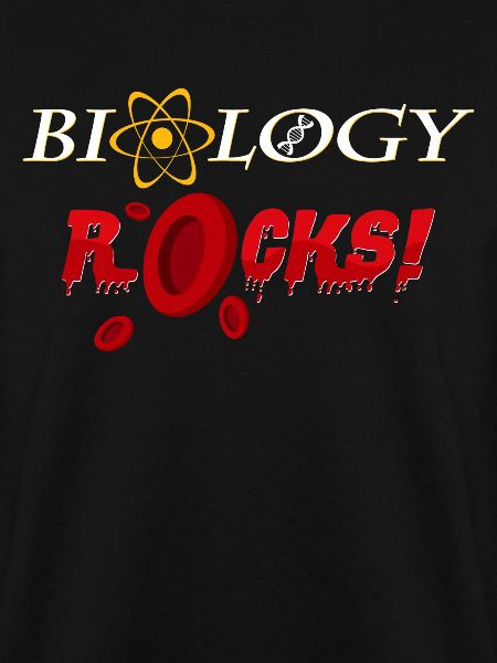Biology Rocks: Atomic Logo & Red Word Flow