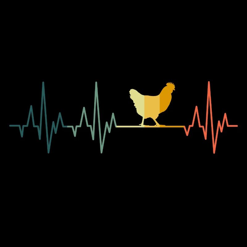 Huhn Herzschlag Hühner retro