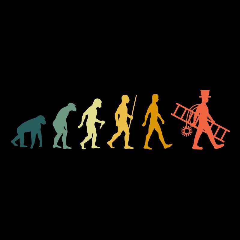 Schornsteinfeger Evolution Retro Kaminkehrer Beruf