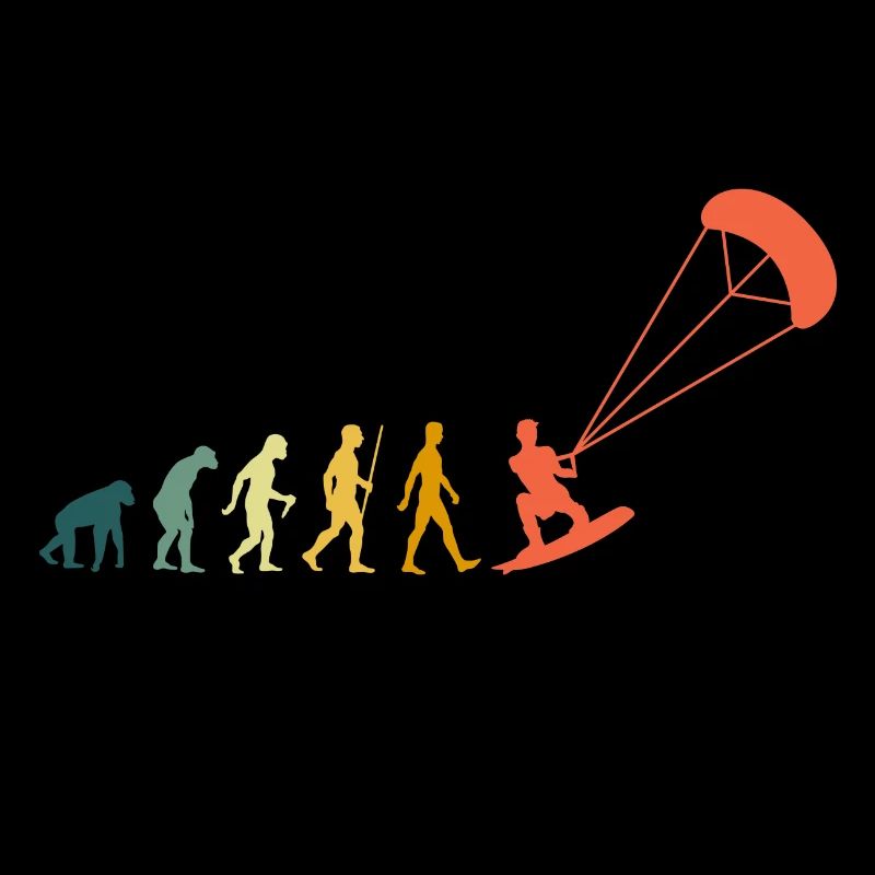 Kitesurfer Evolution Kitesurf Kiteboarding Rétro