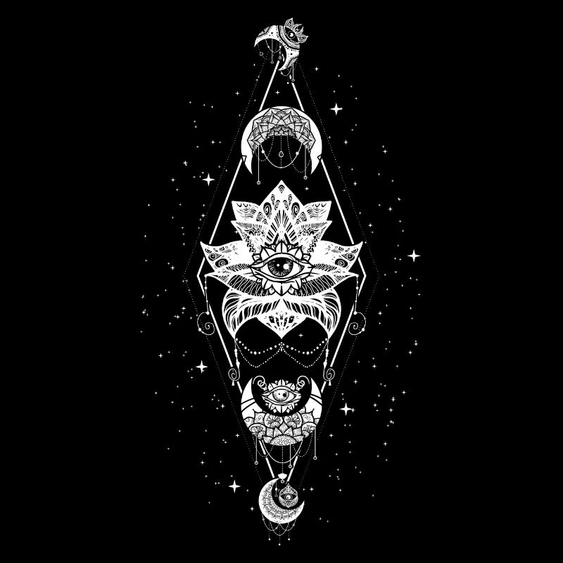 Occult Wicca Moon Lotus Witchcraft Aesthetic Goth