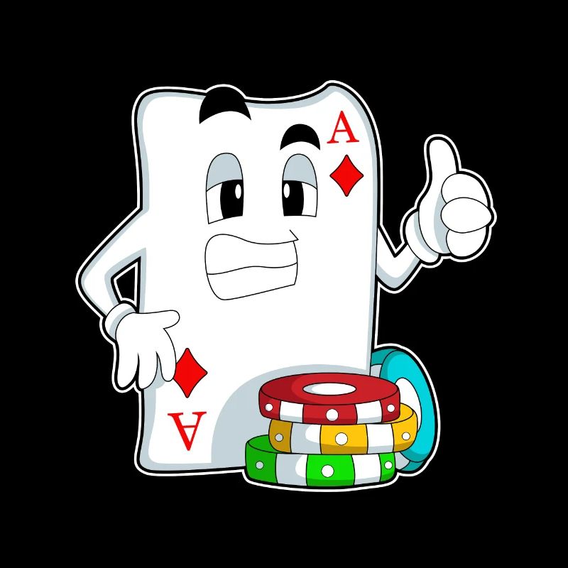Pokerkarte mit Pokerchips