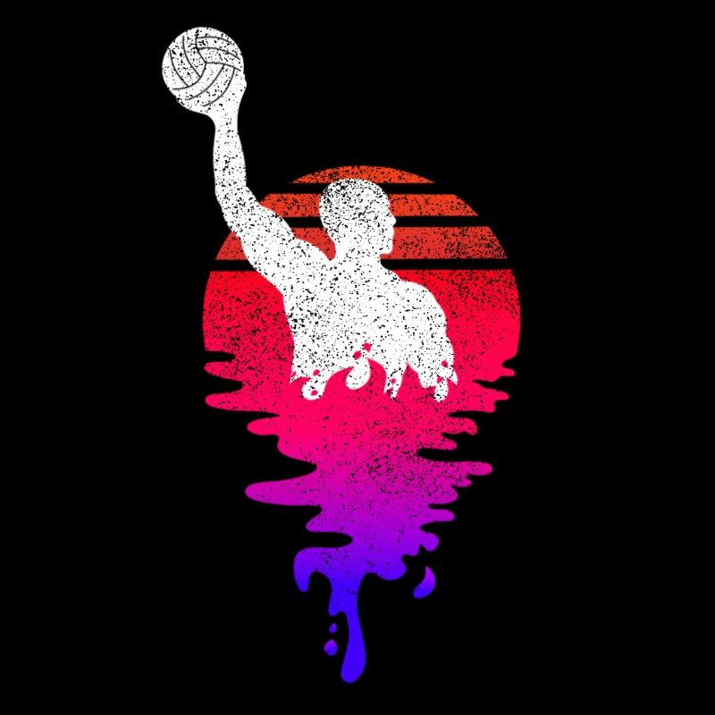 Joueurs de water-polo Coucher de soleil