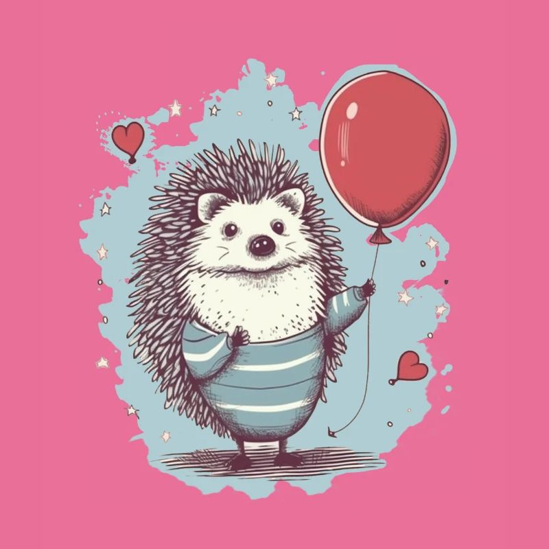 Hérisson mignon avec ballon