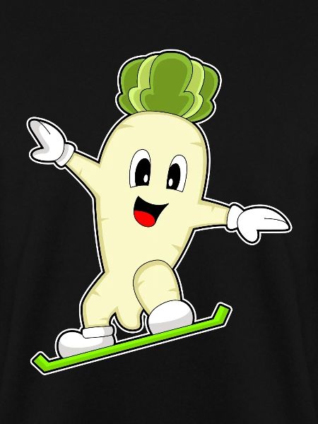 Radieschen Snowboarder Snowboard