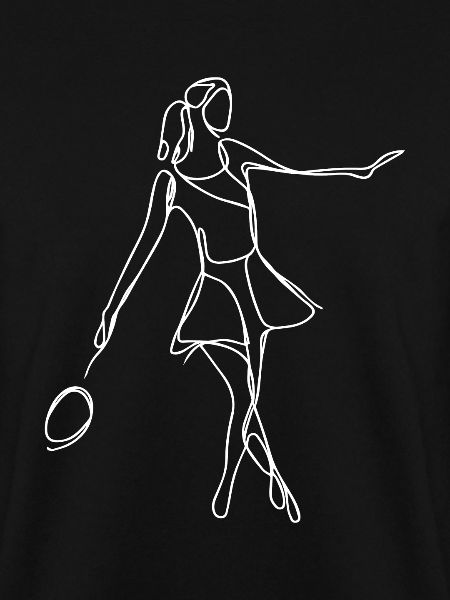 Badminton Mädchen Zeichnung