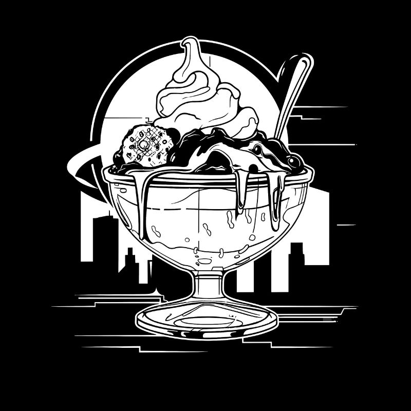 Sundae à la crème glacée graphique