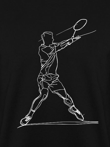 Badminton Junge Line Art