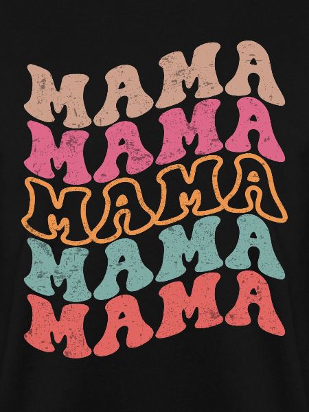 Retro Groovy Mama Text Pattern