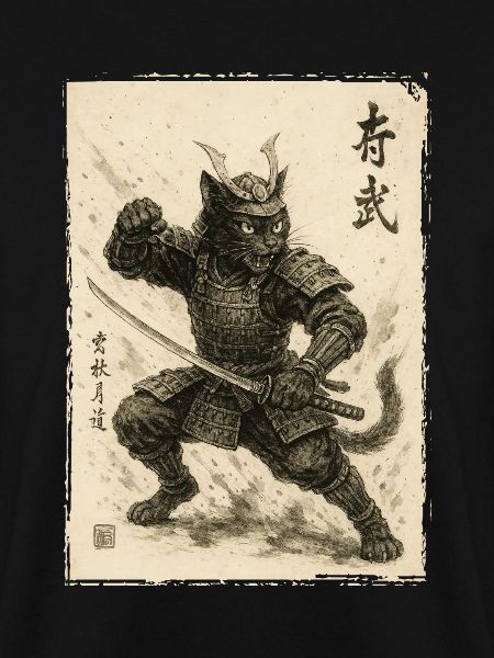 Samurai Katze, Japanischer Krieger & Kämpfer