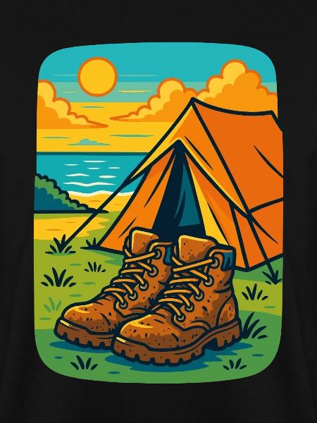 Camping Abenteuer Stiefel Zelt Strand