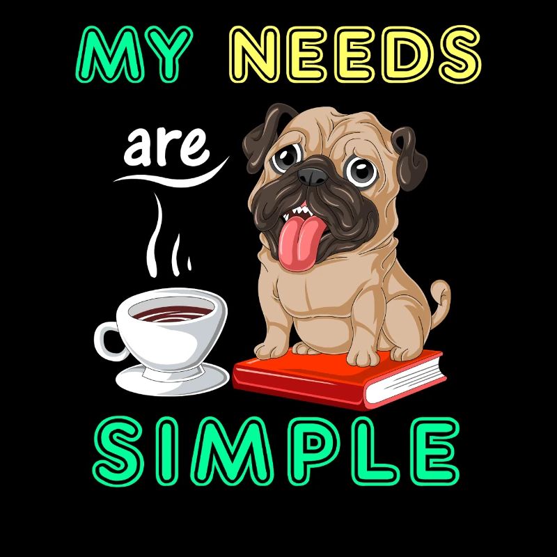 Pug Books Coffee Shirt