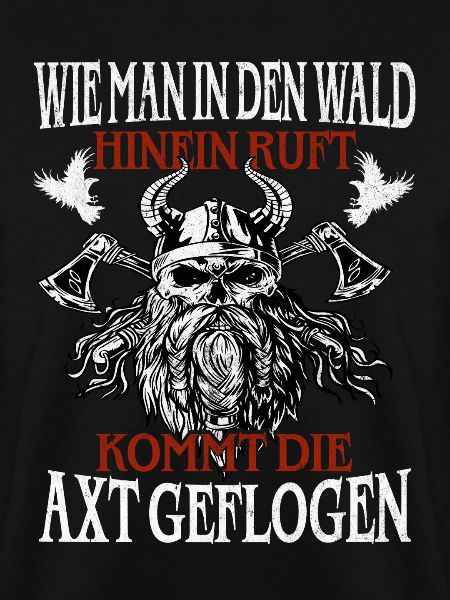 Waldruf und Axt – Viking Spruch