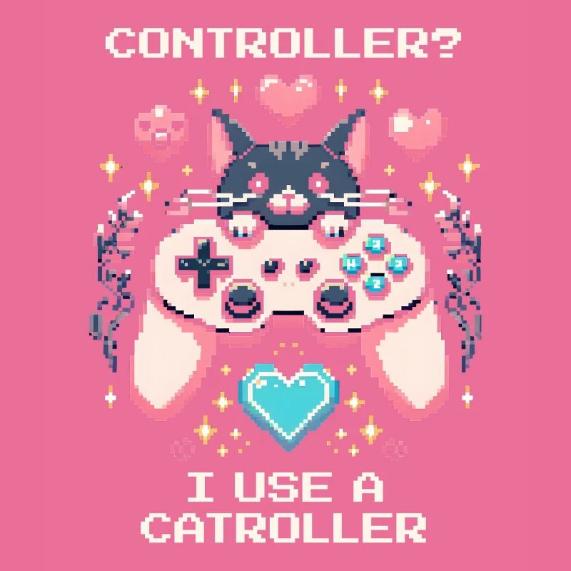 Catroller statt Controller | Katzen Gamer Witz