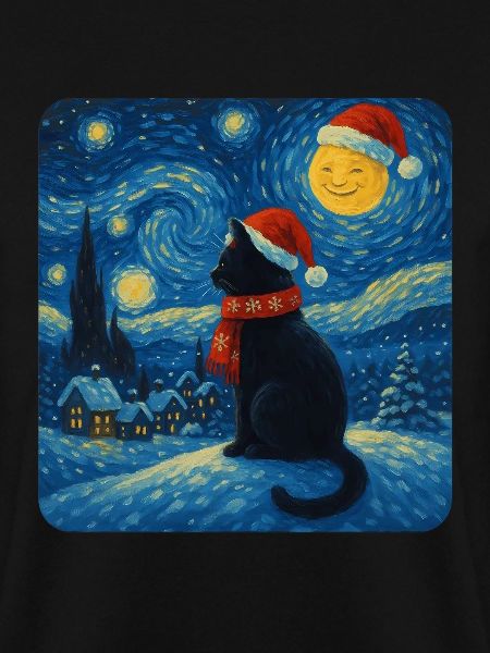 Sternennacht Katze im Weihnachtszauber