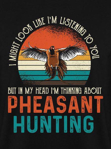 Pheasant Hunting Retro Sunset