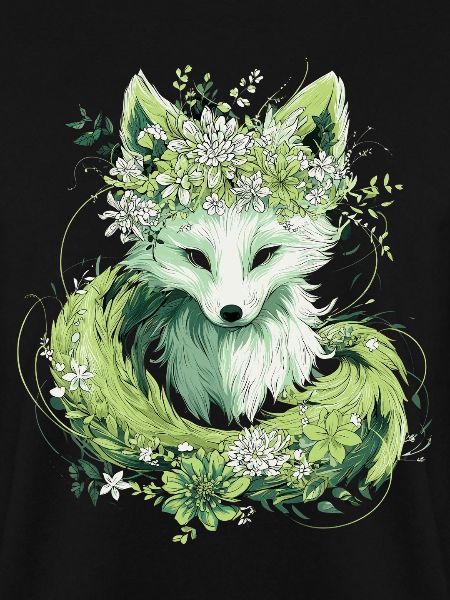 Kitsune Fuchs Boho Blumen Natur