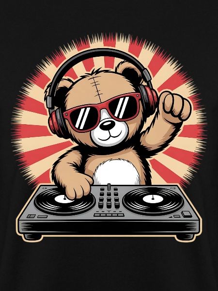 DJ Bär mit Kopfhörern