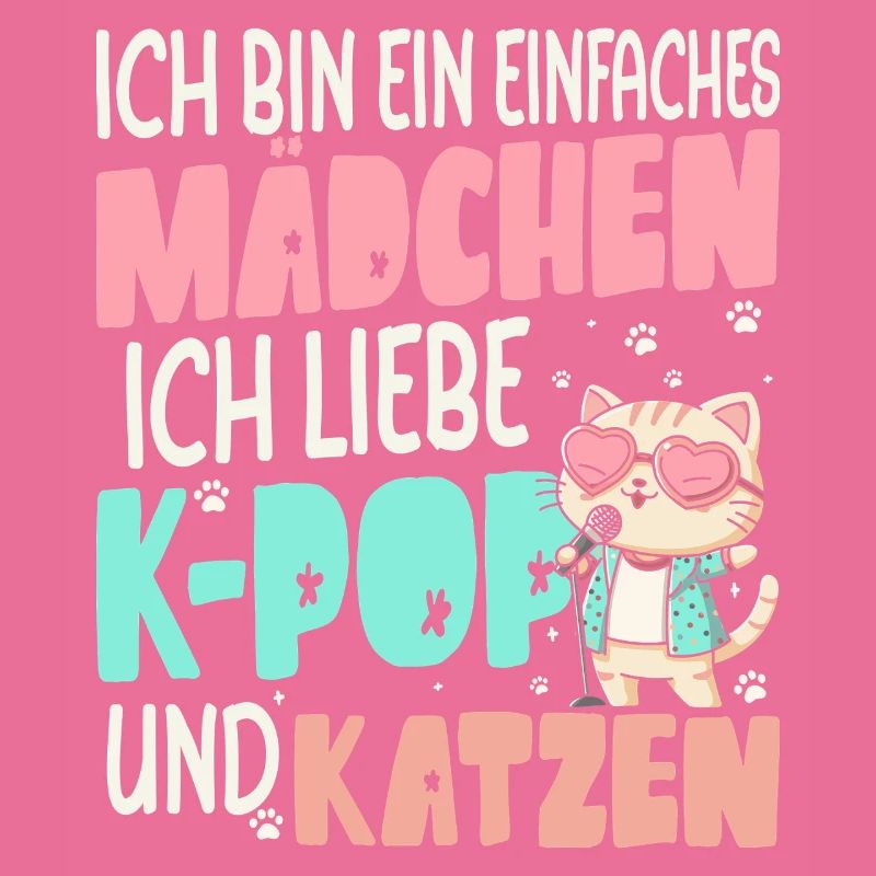 Ich Liebe K-Pop Und Katzen Einfaches Mädchen