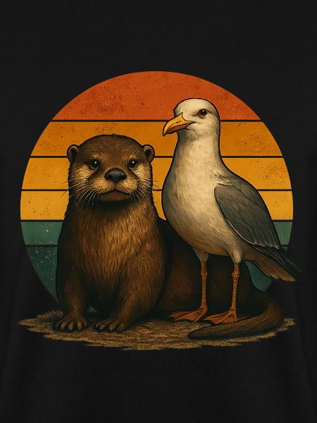 Otter Möwe Retro Tierfreunde