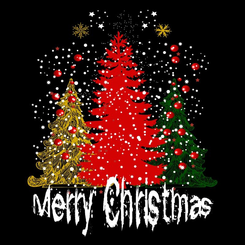 Joyeux sapins de Noël Snow Famille de Noël