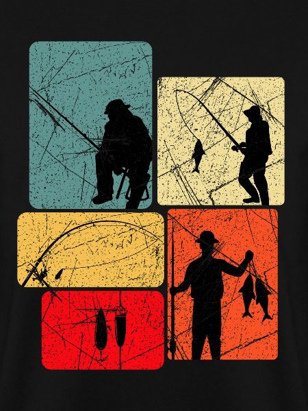 Angler-Silhouetten Retro-Look