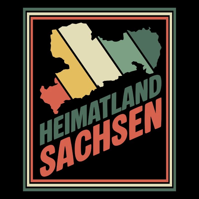 Heimatland Sachsen Retro Druck
