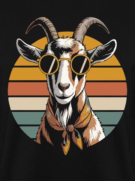 Retro Ziegenkopf mit Sonnenbrille