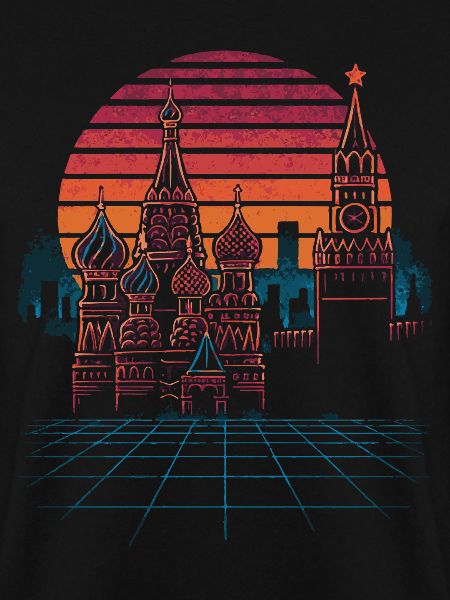 Neon Moskau Skyline Retro