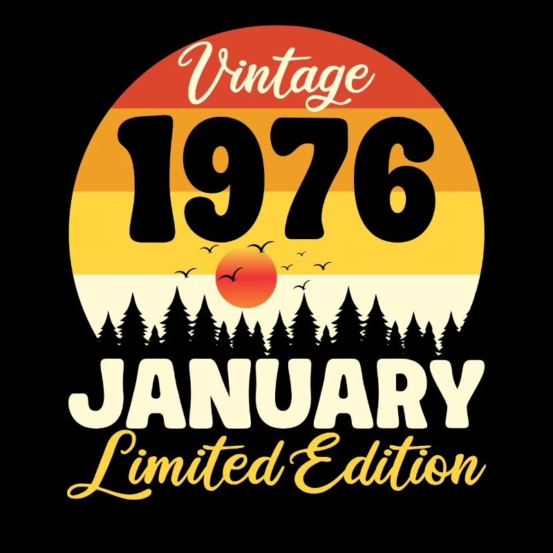 Vintage Janvier 1976 Anniversaire 1976 Rétro 