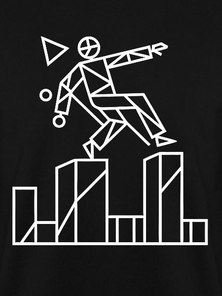 Parkour Runner Geometric Line Art