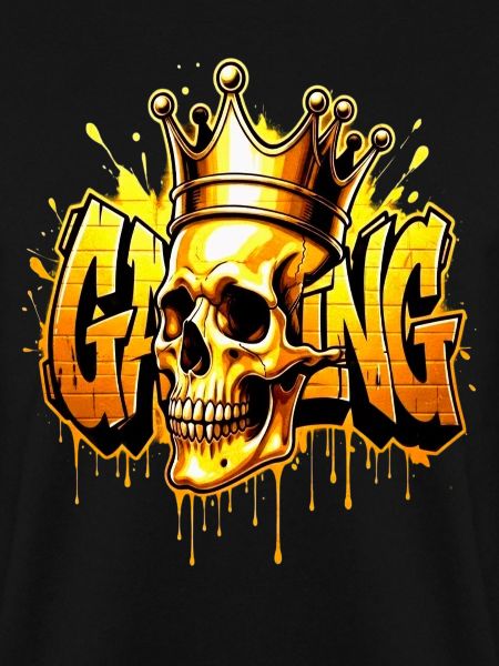 Graffiti Gaming Skull Gold