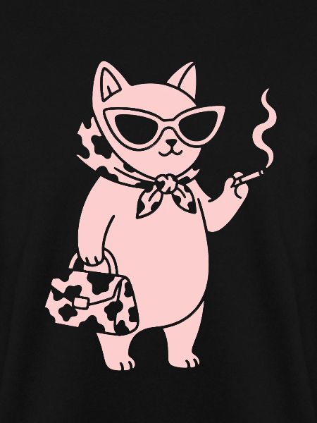 Rosa Katze mit Sonnenbrille