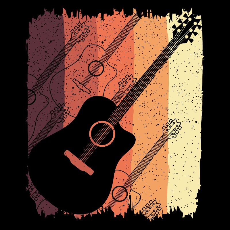 Akustikgitarre auf Sunset Stripes