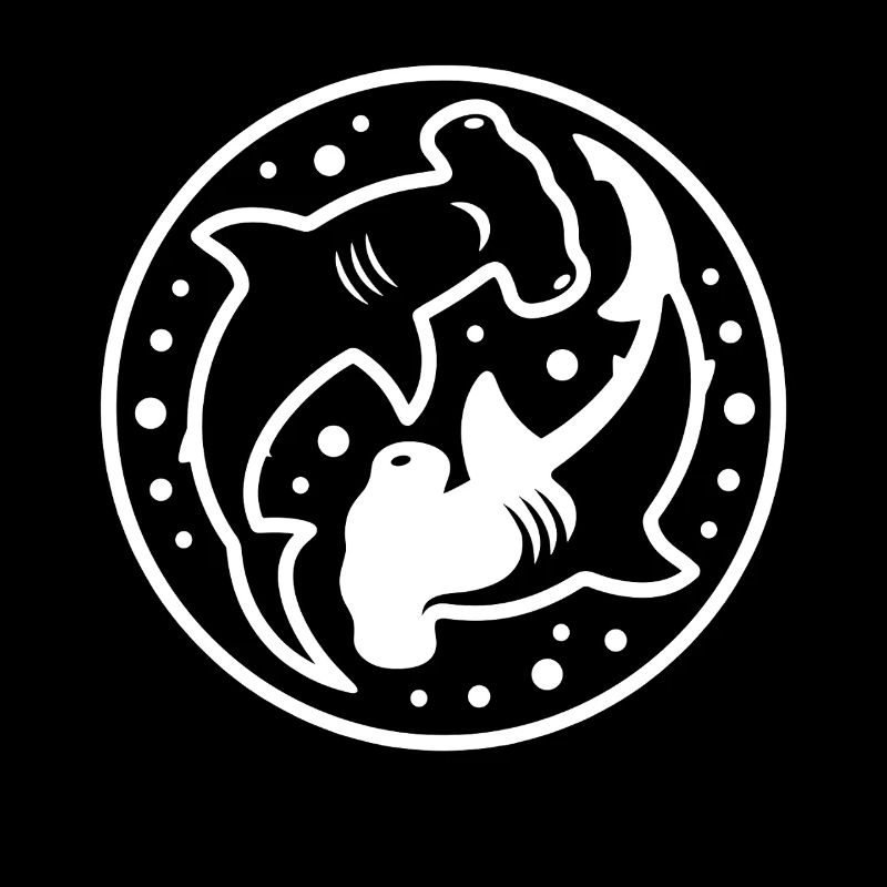 Hammerhead Shark Yin Yang Circle Design