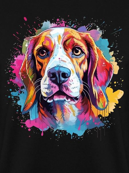 Farbenfroher Hunde-Splash-Art-Beagle