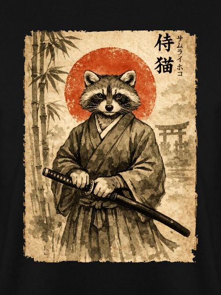 Samurai, Waschbär, Japanische Kunst, Anime