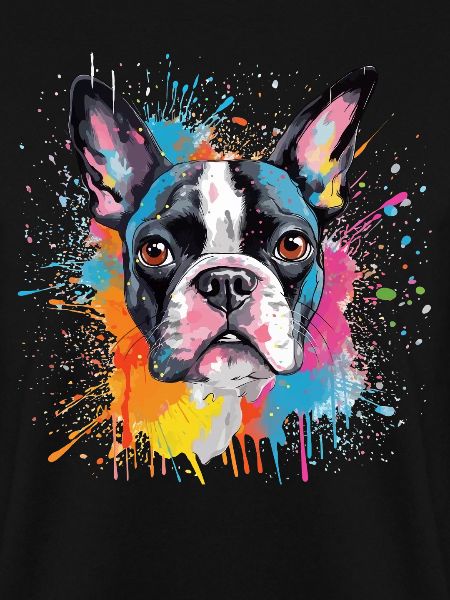 Vivid Splash Boston Terrier-Porträt
