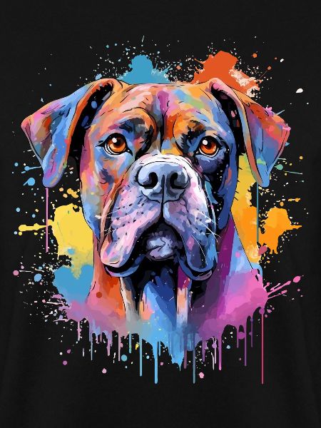 Bunte Splash Art Boxer-Hund