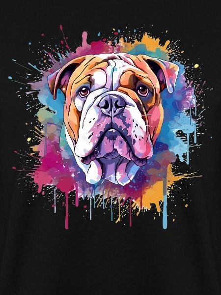 Bunte Bulldog-Hunde-Splash-Art