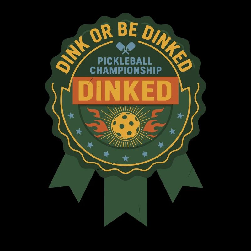 Pickleball-lustiger Spieler Dink Oder Werde Dinked