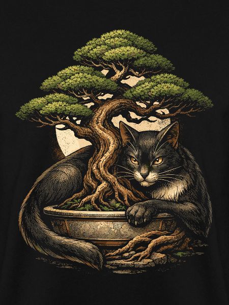 Bonsaibaum Mit Katze
