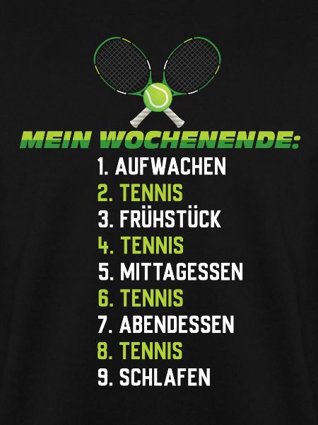 Tennis Wochenendplan – Lustiger Zeitplan