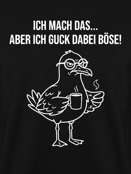 Möwe mit Kaffee böse gucken