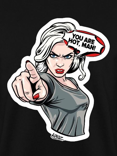 Comic Fierce Femme Pointing
