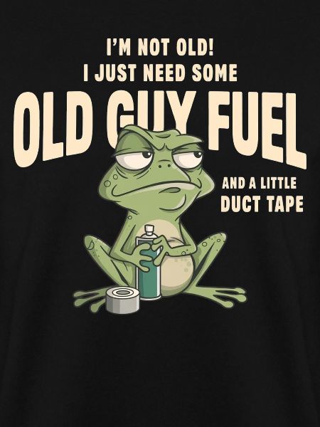 Old Guy Fuel Frog Cartoon